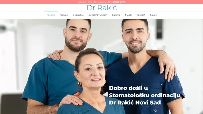 Ordinacija Dr Rakić (Dr. Rakić Clinic) - Novi Sad Website Development Portfolio Example