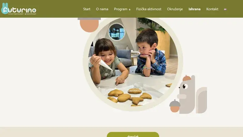 Vrtić Futurino (Futurino Kindergarten) - Novi Sad Website Development Portfolio Example