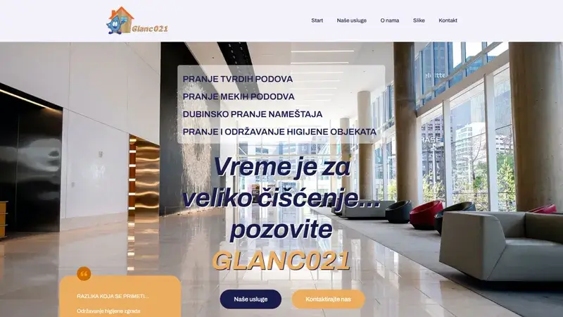 Glanc 021 - Novi Sad Website Development Portfolio Example