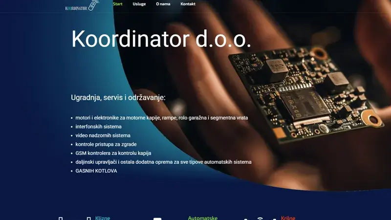 Koordinator (Coordinator) - Novi Sad Website Development Portfolio Example