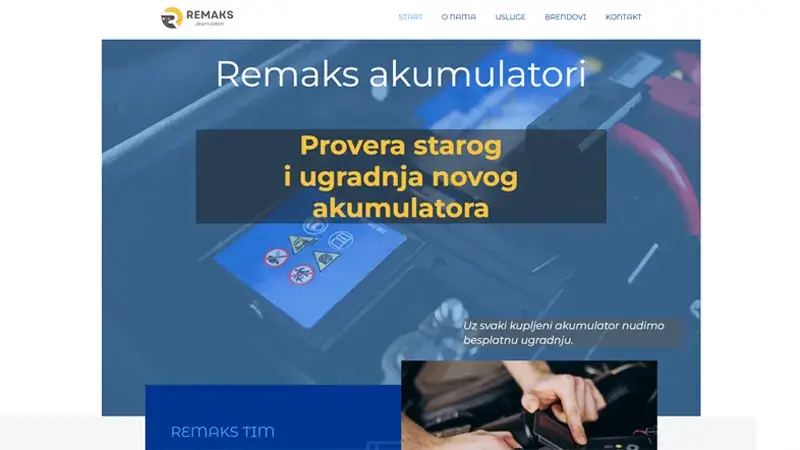 Remax Akumulatori (Remax Batteries) - Novi Sad Website Development Portfolio Example