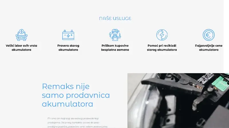 Remax Akumulatori (Remax Batteries) - Novi Sad Website Development Portfolio Example