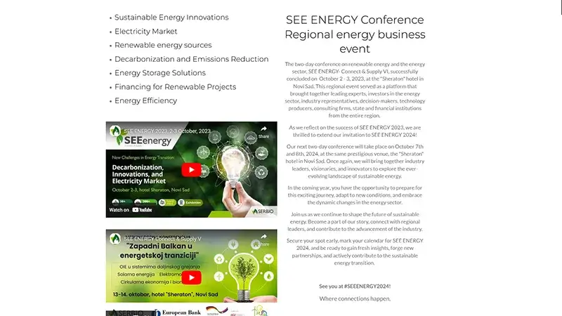Serbio SEE Energy - Novi Sad Website Development Portfolio Example