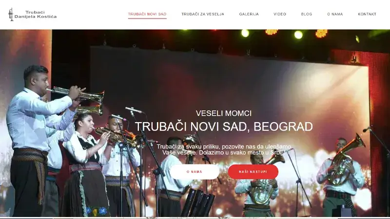 Trubači Novi Sad (Novi Sad Trumpeters) - Website Development Portfolio Example