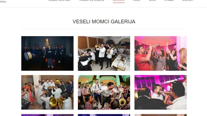 Trubači Novi Sad (Novi Sad Trumpeters) - Website Development Portfolio Example