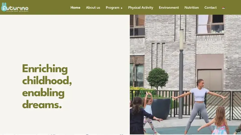 Vrtić Futurino (Futurino Kindergarten) - Novi Sad Website Development Portfolio Example
